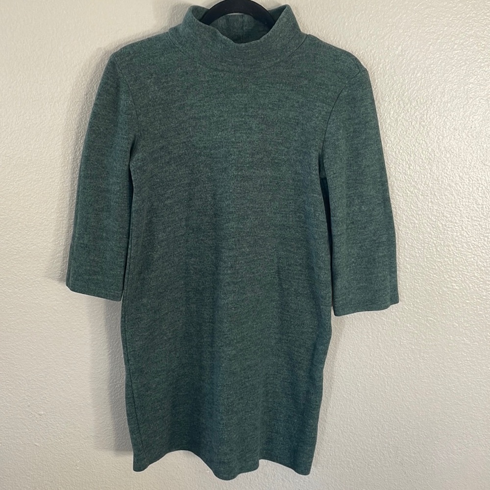 Zara green mock neck sweater dress Size S